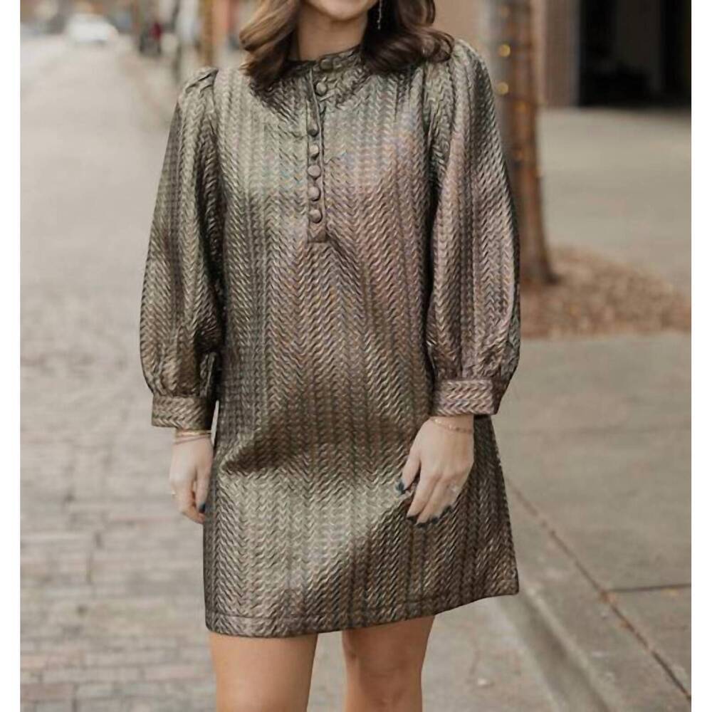 NEW SINCERELY OURS party jacquard mini dress in maeve gold